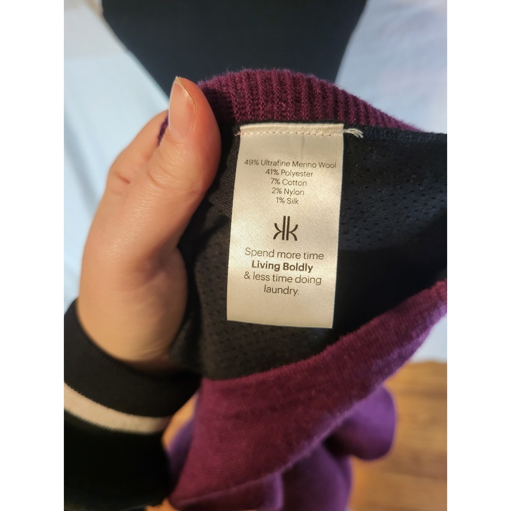 Krimson Klover Mover Maker Merino Wool Blend Dress Pocket Purple Size Small - Picture 7 of 7